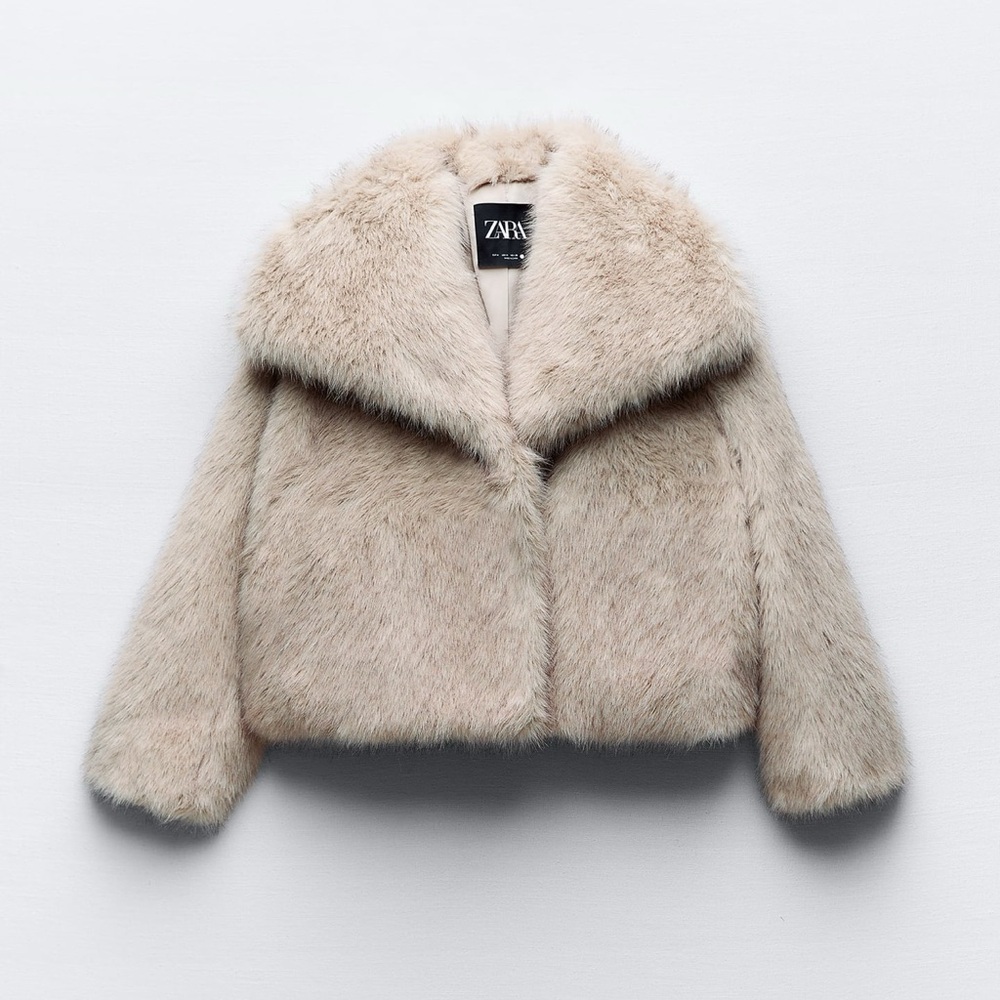 NWT Zara Short faux fur jacket